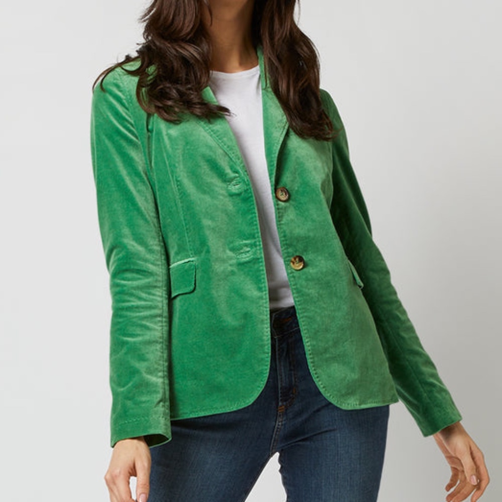 Ann Mashburn Sara Jacket Apple Stretch Velveteen Medium NWOT